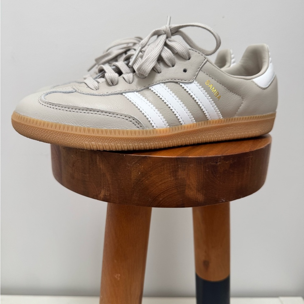 Adidas Samba Sneakers in Taupe and White - Picture 3 of 7